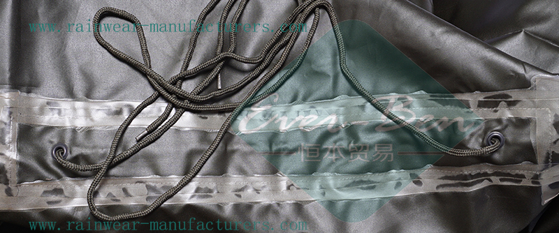 Inside taping nylon raincape